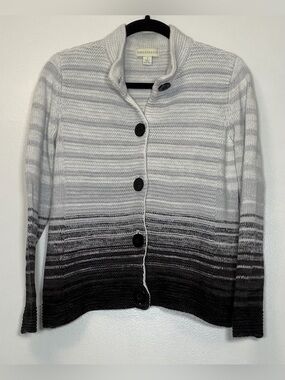 Appleseed's Ombre Gray-to-Black Button Cardigan